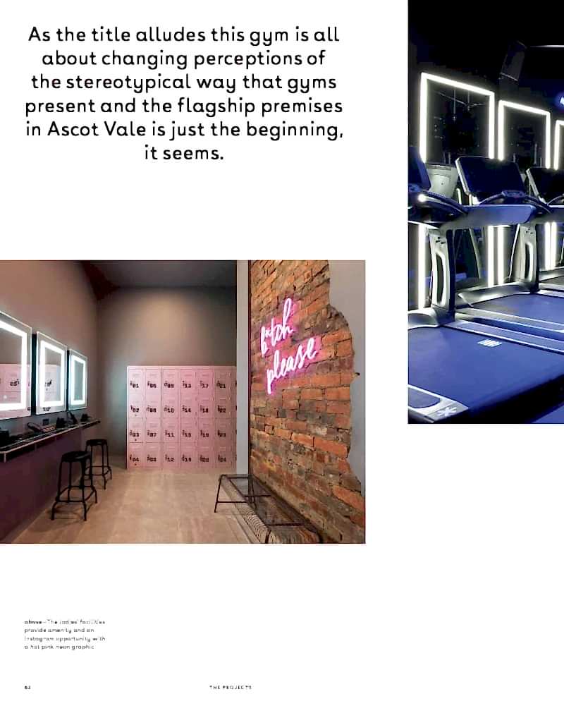 gym interior design - interior design melbourne - Raising the bar